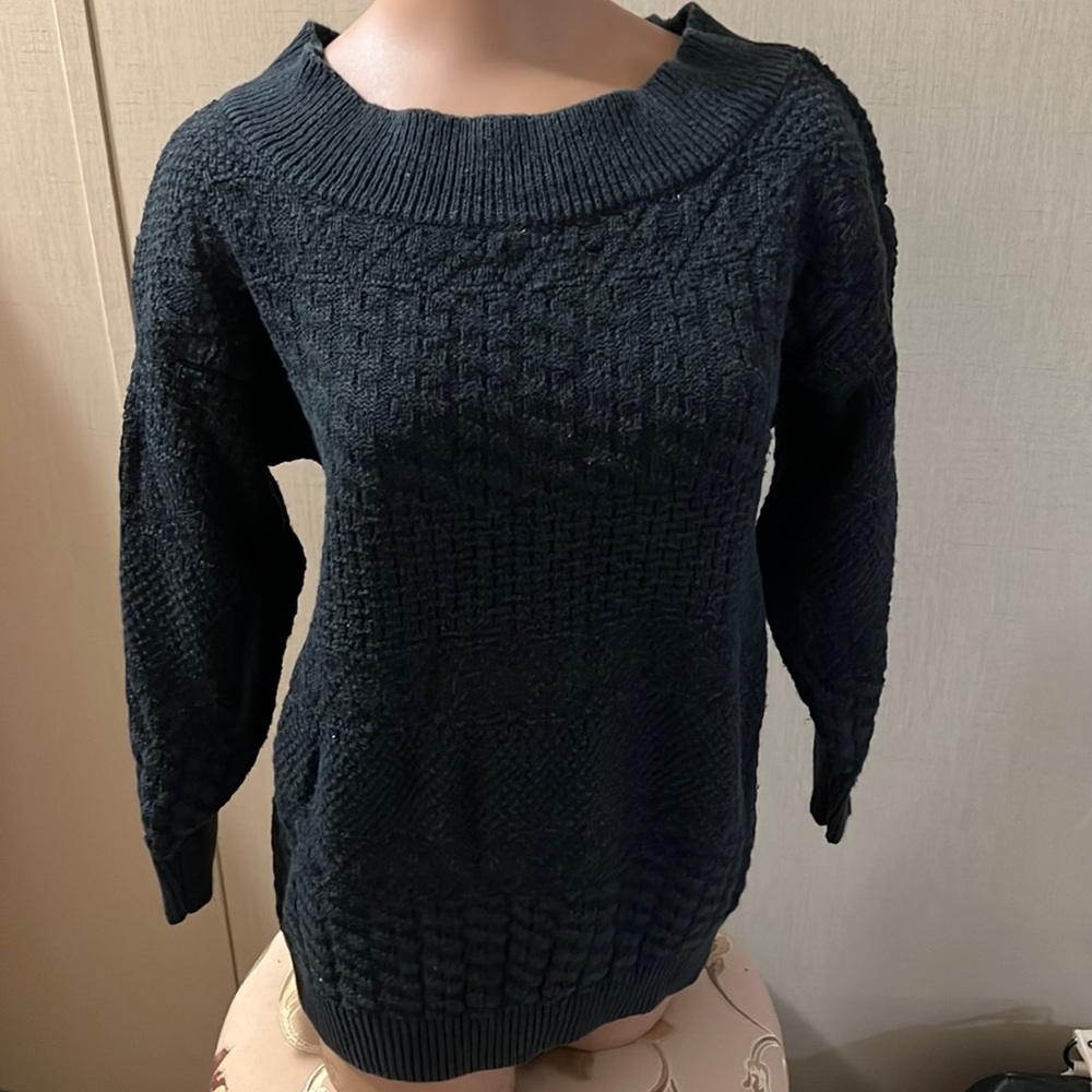 Vtg Interim Medium Black Sweater M207